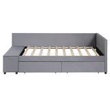 Twin Velvet Upholstered Platform Bed With Storage Drawers - Omega Lifestyles
