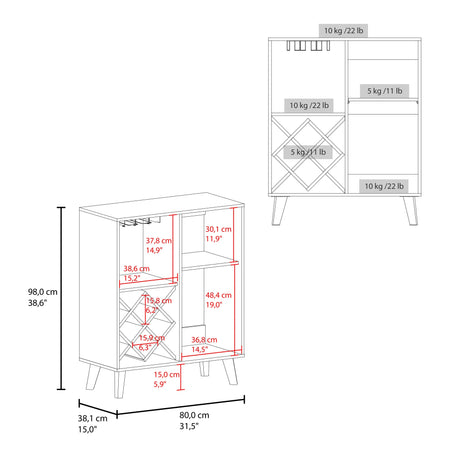 Angela Particle Board Wine Rack Storage Cabinet - Omega Lifestyles