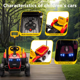 12V Kids Electric Ride On Tractor With Trailer and Lights - Omega Lifestyles