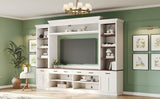 Farmhouse 4-Piece White Walnut TV Stand Set - Omega Lifestyles