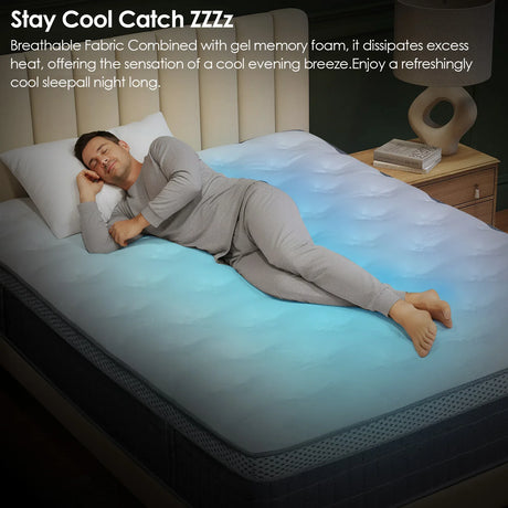 Full Medium 10-Inch Cooling Gel Memory Foam Mattress - Omega Lifestyles