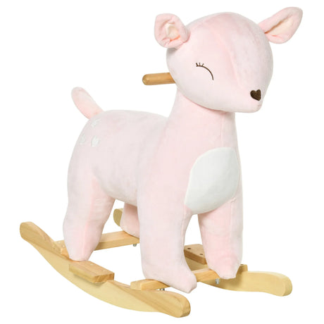 Plush Kids Ride-On Deer-Shaped Sound Rocking Toy - Omega Lifestyles