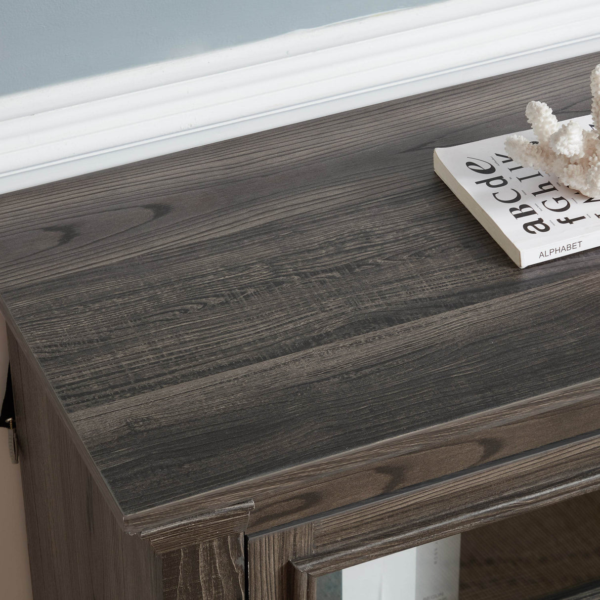 Farmhouse Fireplace TV Stand Console Cabinet Gray - Sleep Galleria