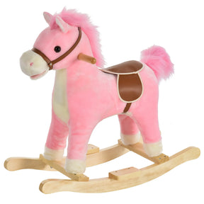 Interactive Pink Plush Baby Rocking Horse Toy - Omega Lifestyles