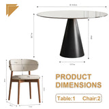 35-Inch Round Tempered Glass Metal Base Dining Table - Omega Lifestyles