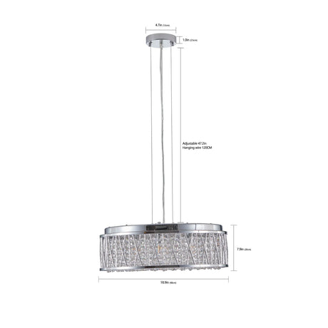 Modern Round Crystal Chandelier 19-Inch Flush Mount Light - Omega Lifestyles