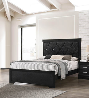Full Size Modern Panel Bed With Upholstered Headboard - Omega Lifestyles