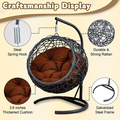 Indoor Hanging Cat Hammock Bed With Stand And Cushion - Sleep Galleria