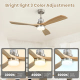 52-Inch Remote-Controlled Reversible Wood Blade Ceiling Fan - Omega Lifestyles