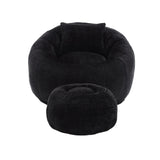 Chenille Memory Foam Lazy Sofa With Ottoman - Omega Lifestyles