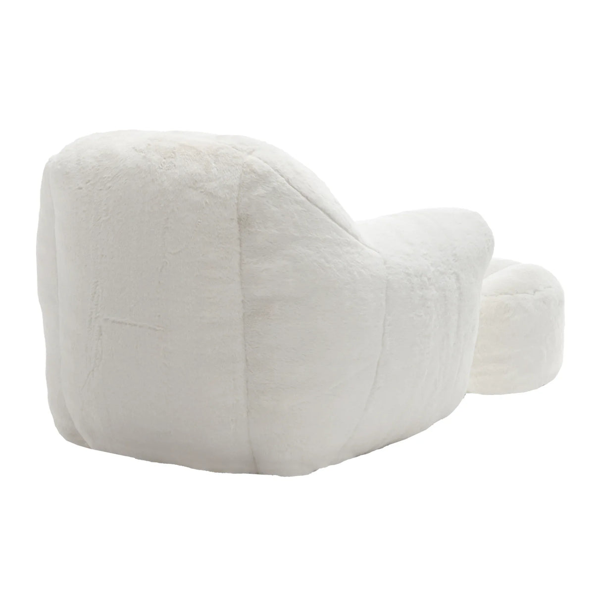 Faux Fur High Density Foam Bean Bag Chair With Footstool - Omega Lifestyles