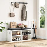 Wooden Shoe Storage Bench With Cushion Seating - Omega Lifestyles