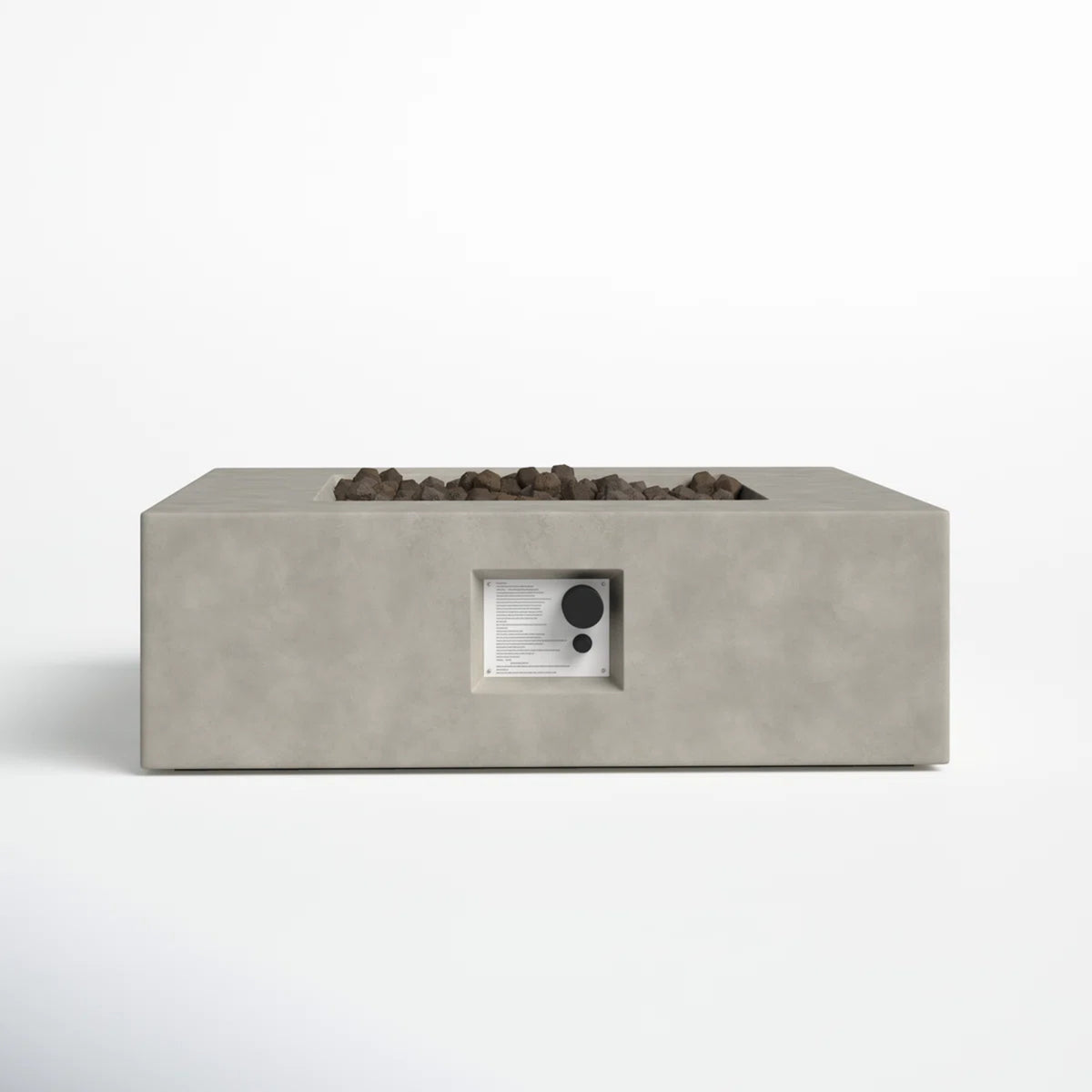 Modern Concrete Push-Button Ignition Outdoor Fire Pit Table