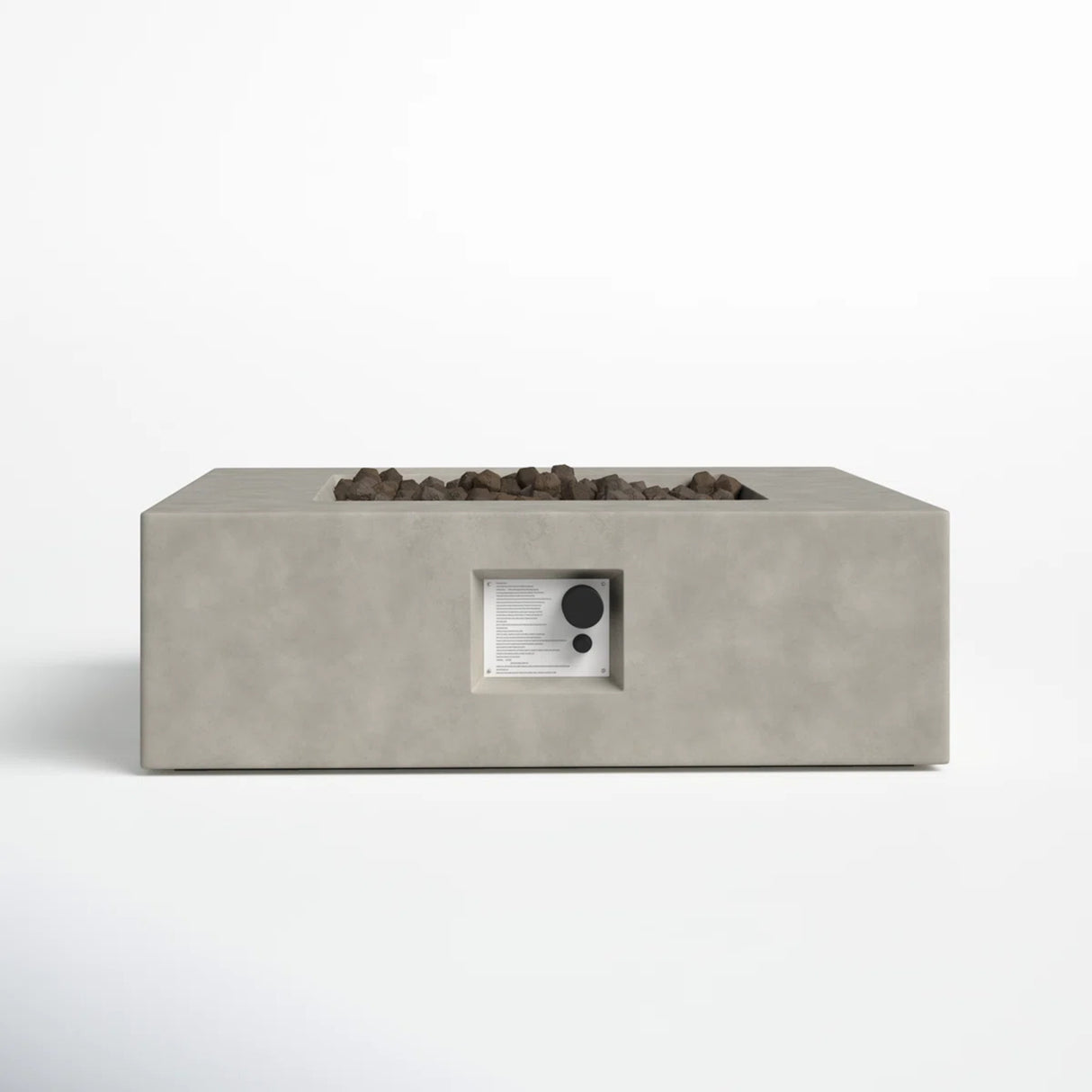 Modern Concrete Push-Button Ignition Outdoor Fire Pit Table