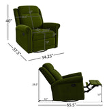 Modern Velvet Adjustable Backrest Swivel Recliner Chair - Omega Lifestyles