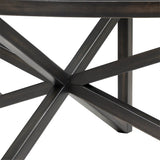 Modern Round Tempered Glass Coffee Table With Wood Base - Sleep Galleria