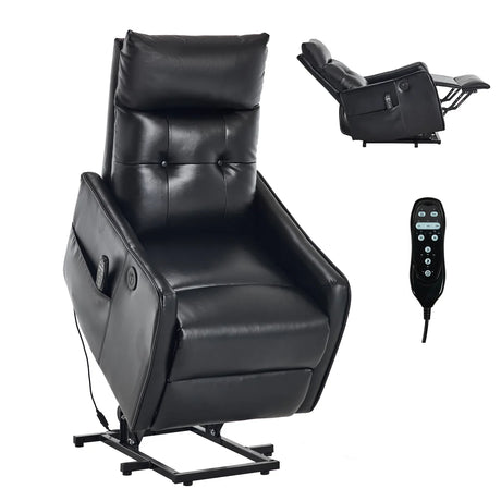 Medium-Firm Faux Leather Power Lift Recliner Chair With Massage - Omega Lifestyles
