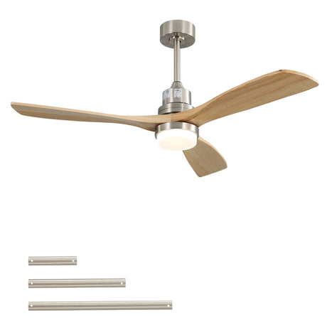 52-Inch Remote-Controlled Reversible Wood Blade Ceiling Fan - Omega Lifestyles