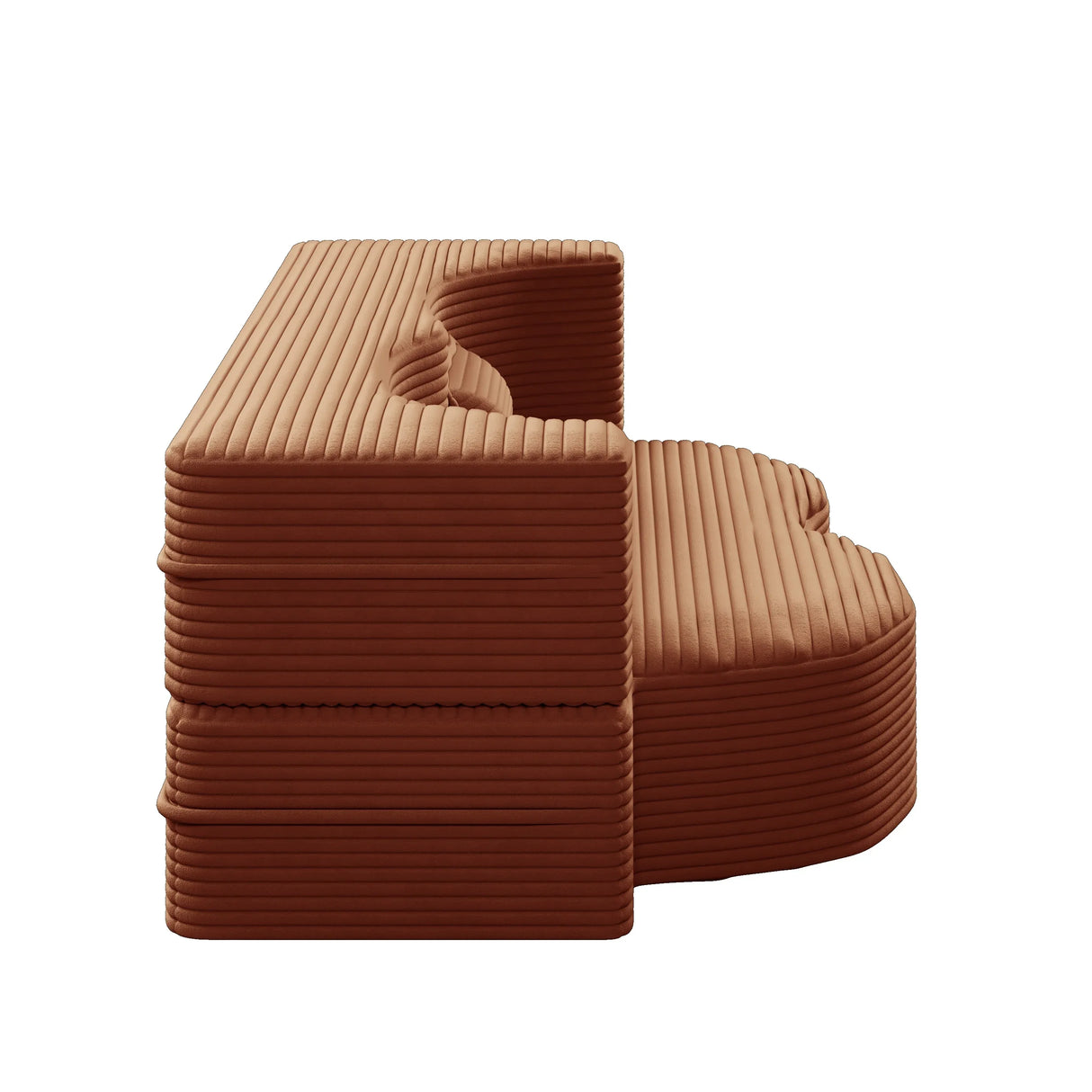 Full Size Plush Corduroy Folding Sofa Bed With Pillows - Omega Lifestyles