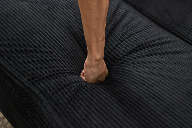 Corduroy Upholstered Chaise Lounge Chair With Ottoman - Omega Lifestyles