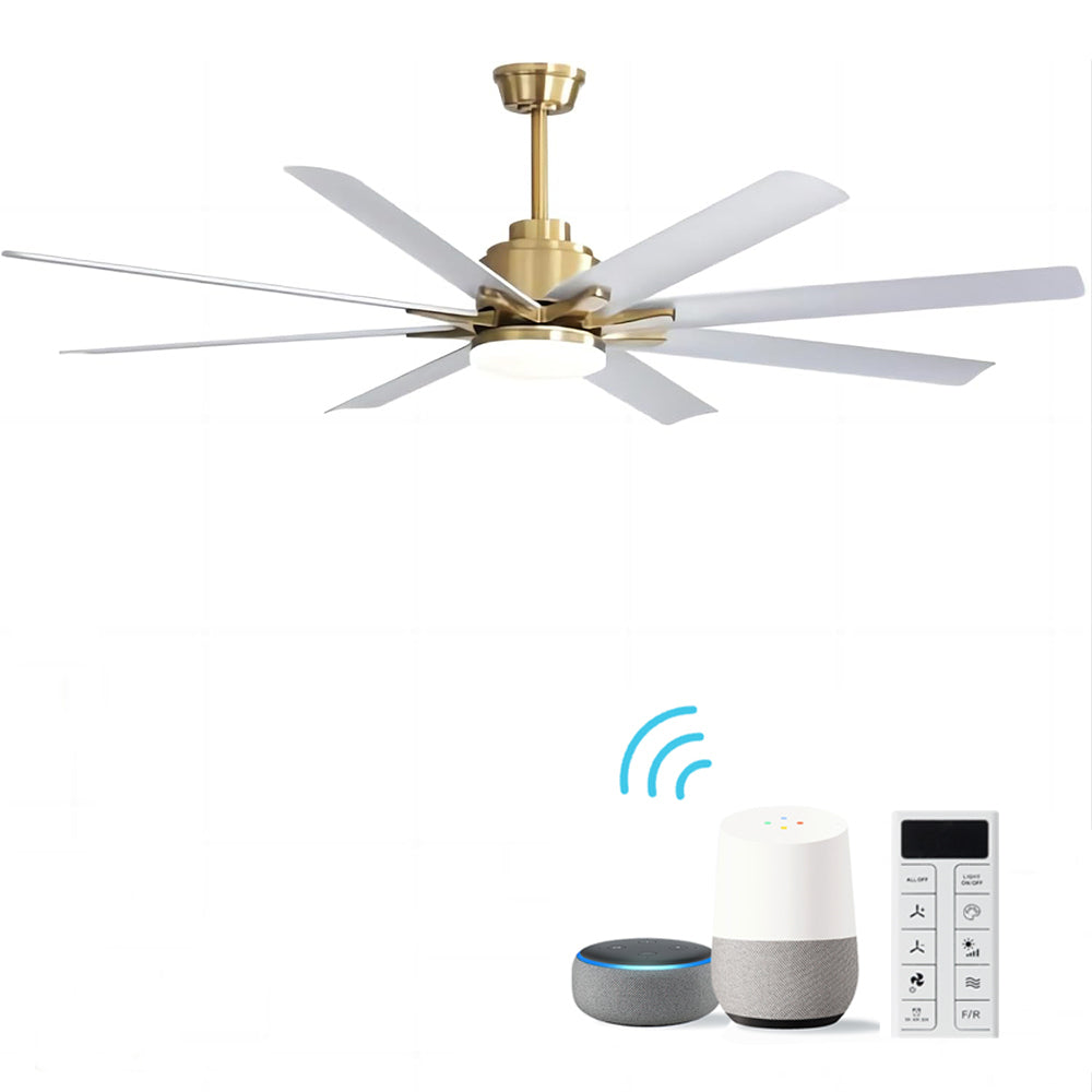 66-Inch Modern Smart Ceiling Fan With Dimmable LED Light