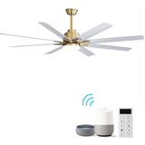 66-Inch Modern Smart Ceiling Fan With Dimmable LED Light
