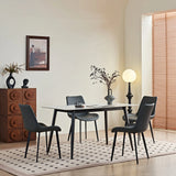 Modern Rectangular Ceramic Top Dining Table With Metal Base - Omega Lifestyles