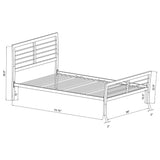 Twin Silver Metal Kids Bed Frame Contemporary - Omega Lifestyles