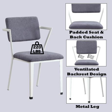 Industrial Gray Fabric Metal Frame Office Chair - Omega Lifestyles