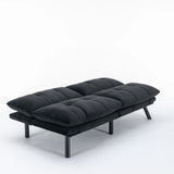 Black Upholstered Convertible Twin Sofa Bed With Foam Cushion - Omega Lifestyles