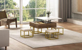 Modern Square Lift-Top Coffee Table Set With Ottomans - Sleep Galleria