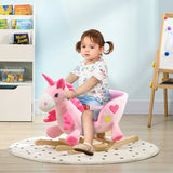 Plush Pink Toddler Rocking Unicorn With 32 Songs - Omega Lifestyles