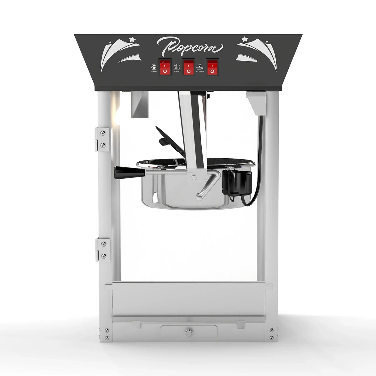 Commercial 12-Ounce Stainless Steel Popcorn Maker With Glass - Omega Lifestyles
