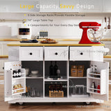 Large Kitchen Island Cart With Drop Leaf And Power Outlet - Omega Lifestyles