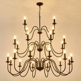 Farmhouse 24-Light Matte Black Metal Chandelier - Omega Lifestyles