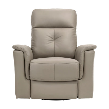 Latte Genuine Leather Swivel Glider Reclining Chair - Omega Lifestyles