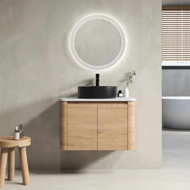 30-Inch Wall-Mounted Bathroom Vanity With Ceramic Sink - Omega Lifestyles