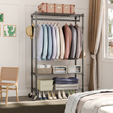 Heavy Duty Adjustable Rolling Carbon Steel Garment Rack