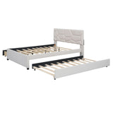 Full Upholstered Platform Bed With Trundle And Drawers Full - Omega Lifestyles