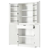 Modern Curved Design Kitchen Pantry Cabinet With Drawer - Omega Lifestyles