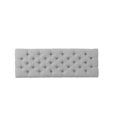 Contemporary Light Gray Fabric Button-Tufted Storage Ottoman - Omega Lifestyles
