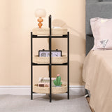 Farmhouse 3-Tier Handwoven Paper Rope Side Table - Omega Lifestyles