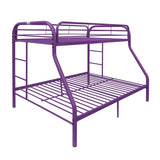 Twin Full Metal Tube Frame Purple Bunk Bed With Ladder - Omega Lifestyles