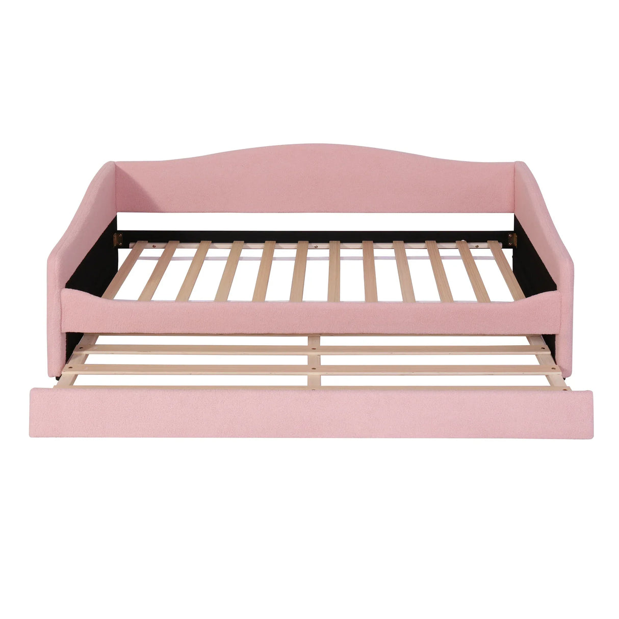 Twin Upholstered Teddy Fleece Daybed With LED Trundle - Omega Lifestyles