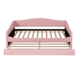 Twin Upholstered Teddy Fleece Daybed With LED Trundle - Omega Lifestyles