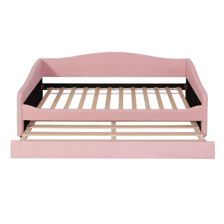 Twin Upholstered Teddy Fleece Daybed With LED Trundle - Omega Lifestyles