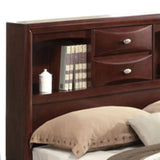 Espresso Finish Storage Bed With Bookcase Headboard - Omega Lifestyles