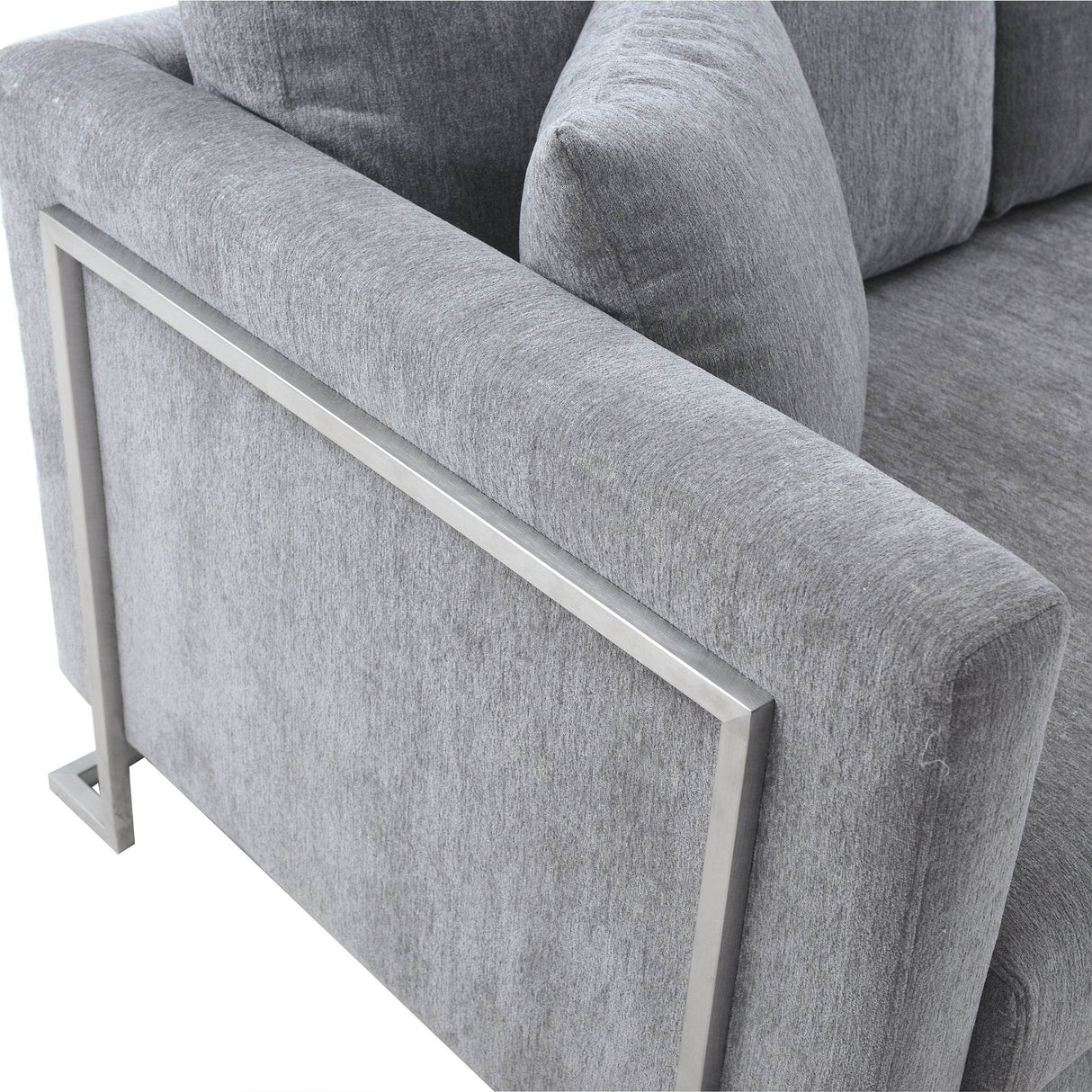 Contemporary Gray Fabric Upholstered 4-Seat Sofa - Omega Lifestyles