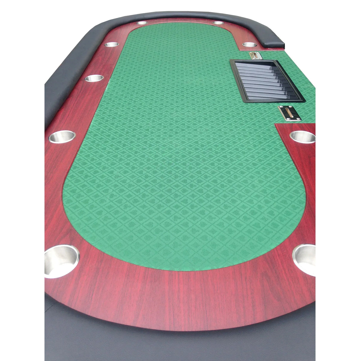Modern 96-Inch Wood Poker Table With Chip Tray - Omega Lifestyles