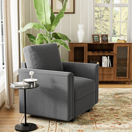 Modern Curved Arm Memory Foam Single Sofa Chair - Omega Lifestyles